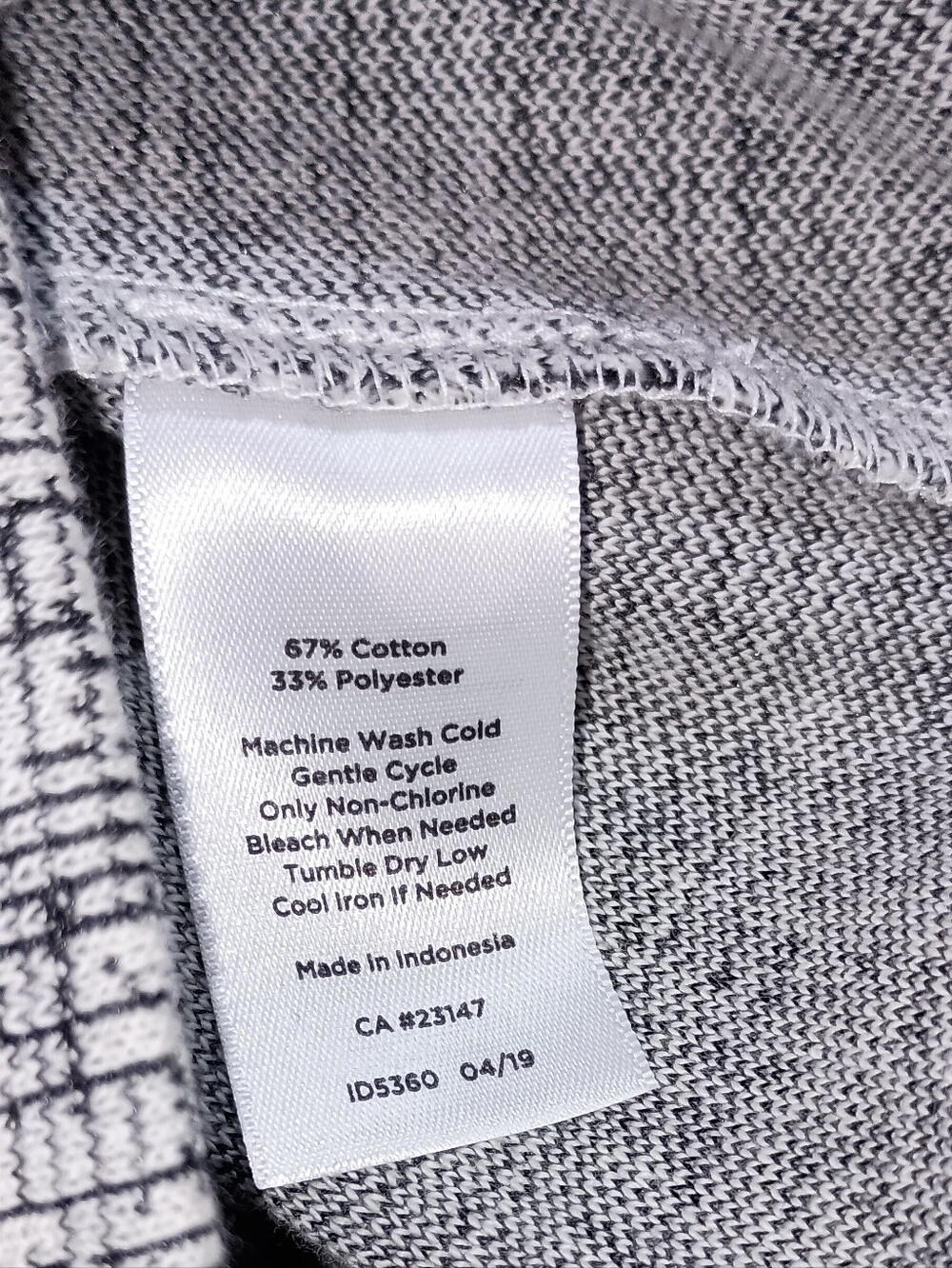 Talbots Gray White Cross Hatch 3/4 Bell Sleeve Pullover Blouse Size Large Petite - Picture 2 of 7